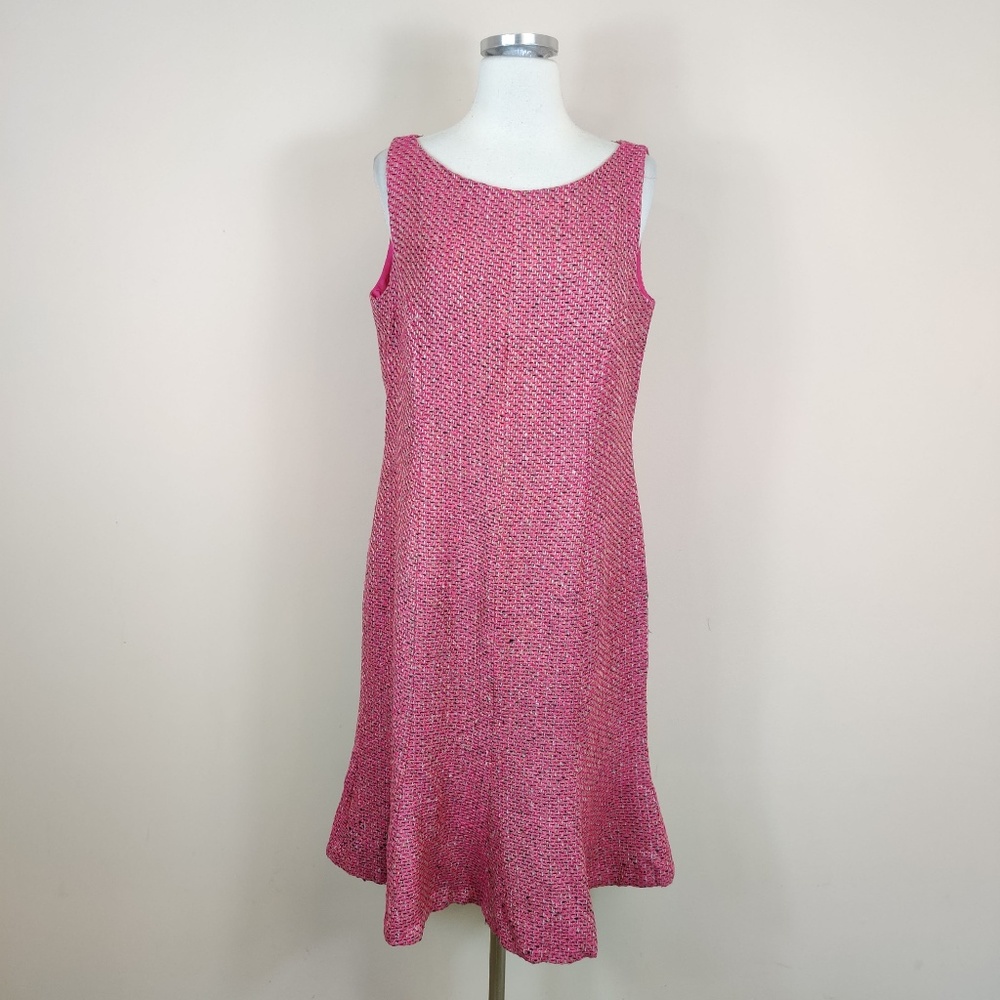 Talbots Silk Blend Pink Tweed Career Dress 12